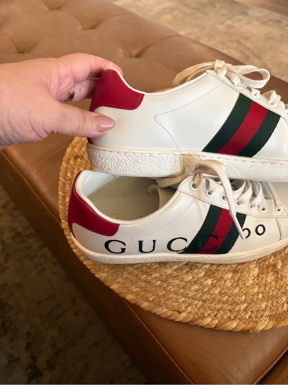 Gucci white leather